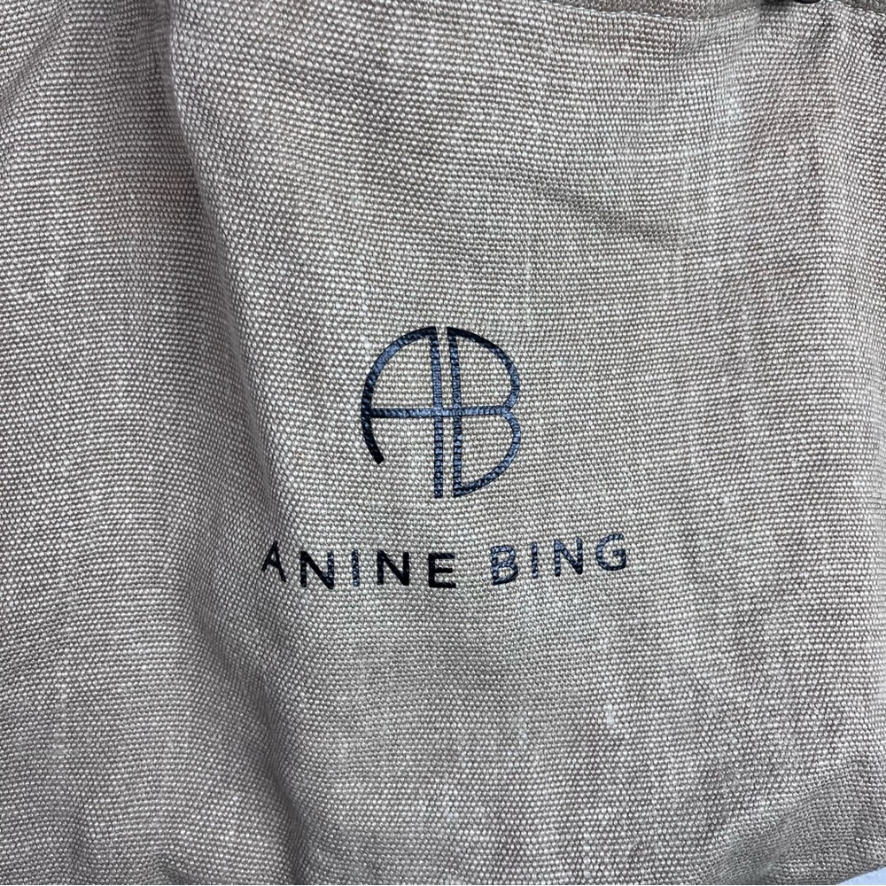 Anine Bing Saffron Large Linen Tote Travel Handbag Purse - Picture 9 of 16